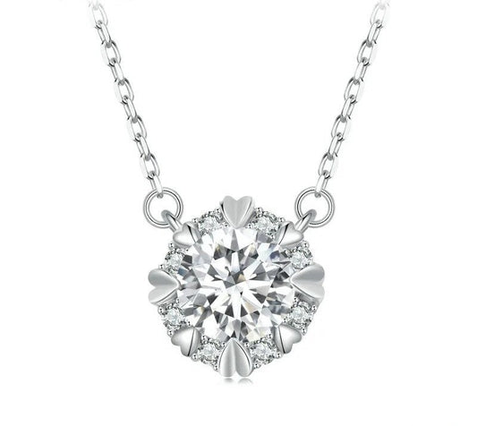 925 Sterling Silver Moissanite Necklace - TEA LU SHOP