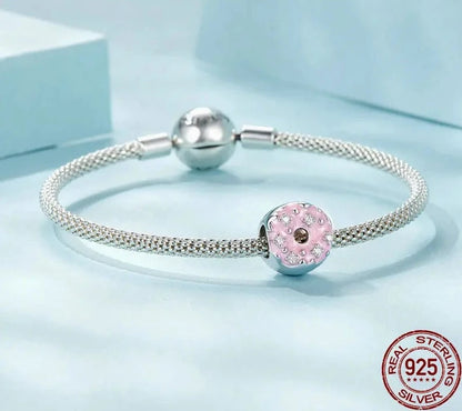 925 Sterling Silver Pink Doughnuts Сharm