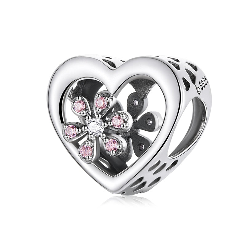 925 Sterling Silver Love Heart Charms - TEA LU SHOP