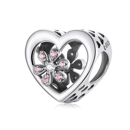 925 Sterling Silver Love Heart Charms - TEA LU SHOP
