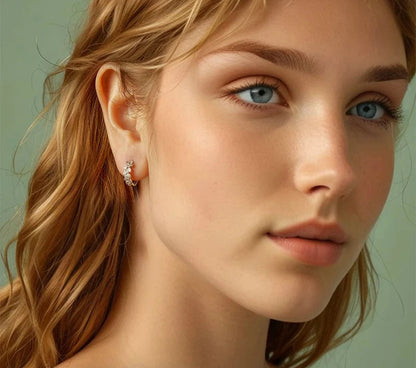 925 Sterling Silver Flower Hoop Earrings