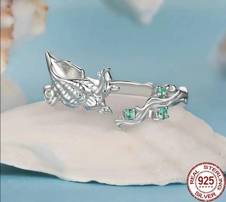 925 Sterling Silver Conch Open Ring