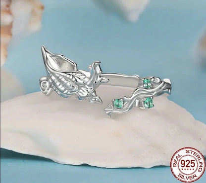 925 Sterling Silver Conch Open Ring