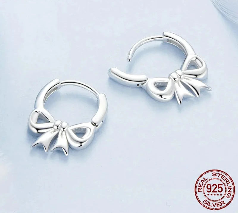 925 Sterling Silver Bowknot Earrings