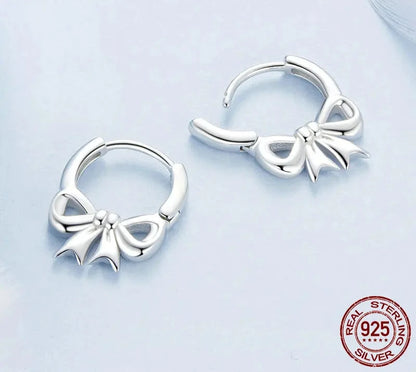 925 Sterling Silver Bowknot Earrings