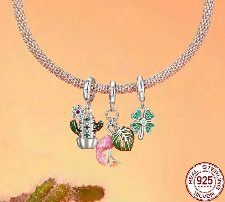 925 Sterling Silver Four-leaf Beads