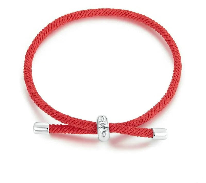 925 Sterling Silver Red Rope Lucky Bracelet With Charm - Shine Bright Store