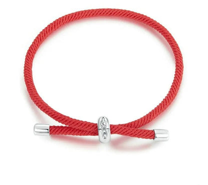 925 Sterling Silver Red Rope Lucky Bracelet With Charm - Shine Bright Store