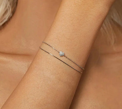 Sparkling Heart Double Layer Bracelet