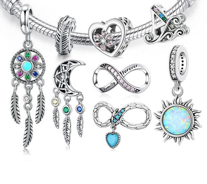 925 Sterling Silver Bohemian Charms - TEA LU SHOP