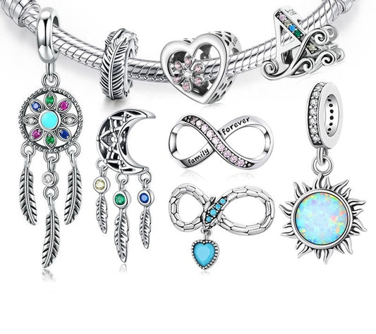 925 Sterling Silver Bohemian Charms - TEA LU SHOP