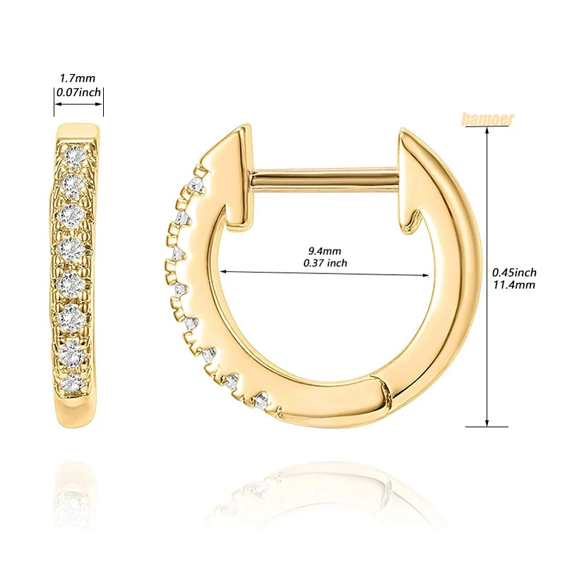 925 Sterling Silver Cuff Earrings with Cubic Zircon - TEA LU SHOP