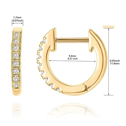 925 Sterling Silver Cuff Earrings with Cubic Zircon - TEA LU SHOP