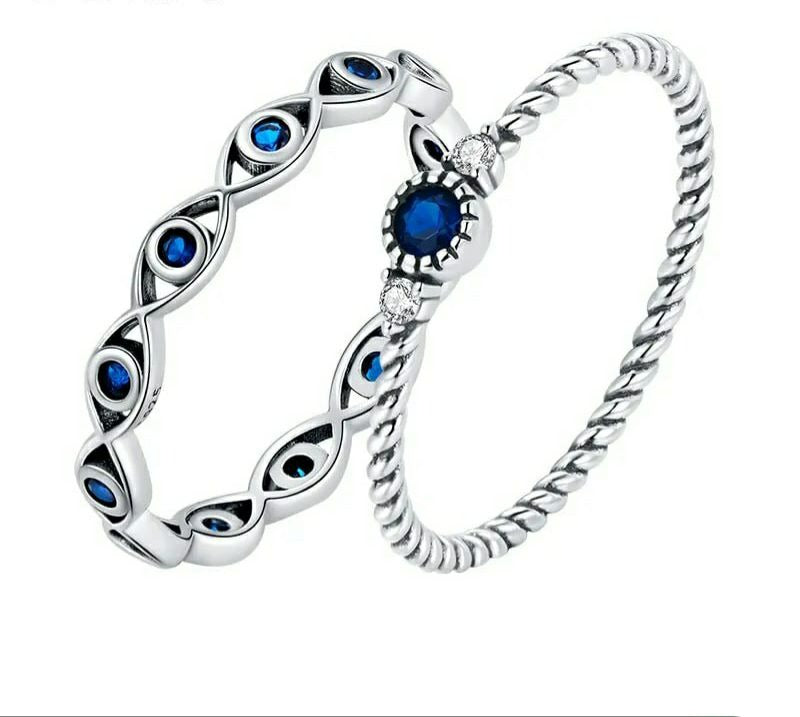 925 Sterling Silver Blue Zircon Ring - TEA LU SHOP